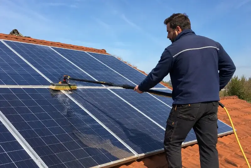 Nettoyage et entretien de panneaux solaires à Rochebaudin